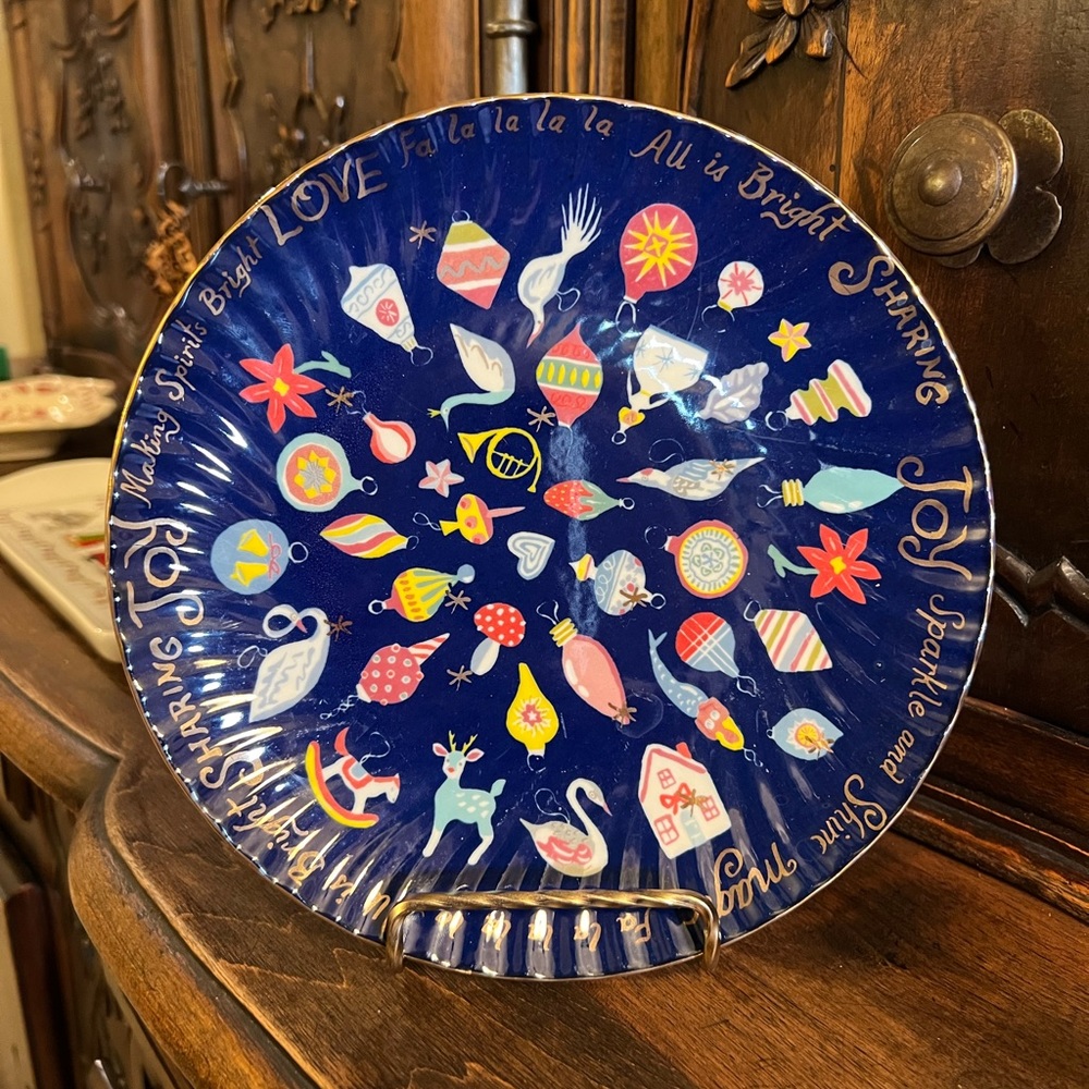 Anthropologie Christmas Plate by Danielle Kroll